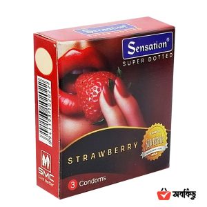 Sensation Super Dotted Strawberry Condom pack front view
