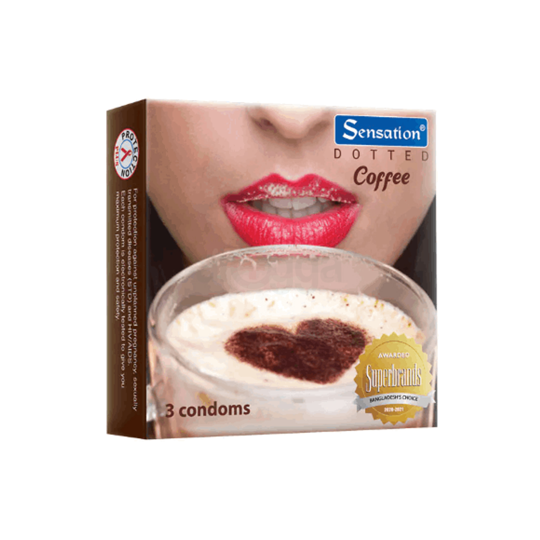 Sensation Coffee Condom Pack Front